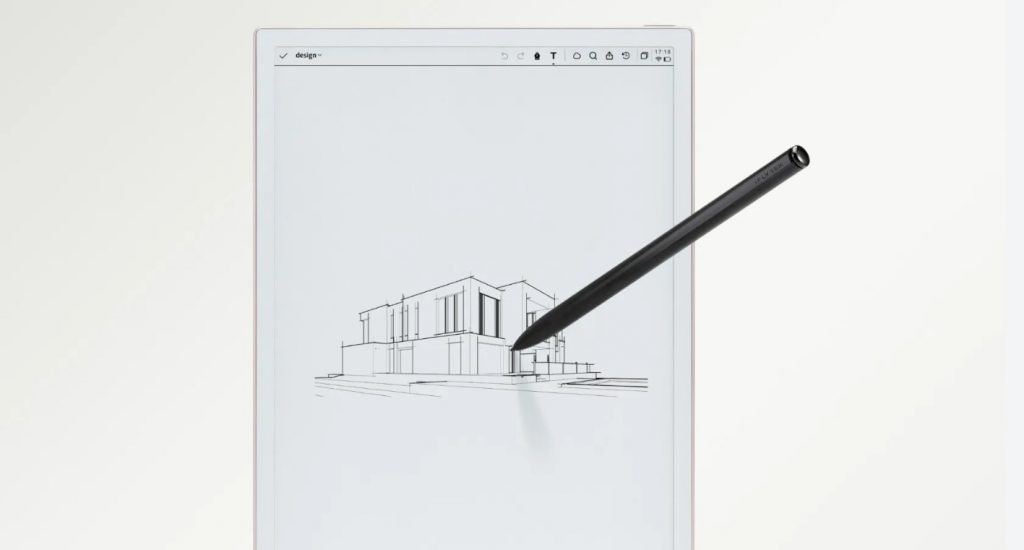 Iflytek Ainote 2 picture with stylus on its screen.